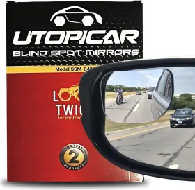 Utopicar 686751360305 Blind Spot Convex Car Mirrors Xlarge Rear View - Rearview 3.6 Inch X 2.4 Black