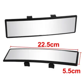 Uxcell 702105461044 24cm X 6.5cm Black Paltic Shell Curve Clip On Car Interior Rear View Mirror