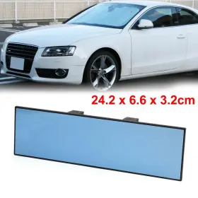X Autohaux 604267060465 Universal 9.5 Inch Car Interior Anti-glare Flat Wide Rear View Mirror Clip-on 240mm