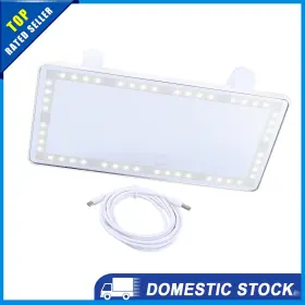 X Autohaux 726215648270 Pack Of 1 Car Interior Visor Mirror Makeup Set With 3 Type Led Lights