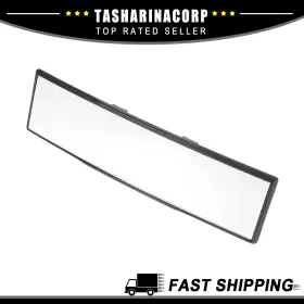 X Autohaux 726215665000 Universal 270mm Wide Angle Clip-on Convex Curve Rear View Mirror Fit For Car