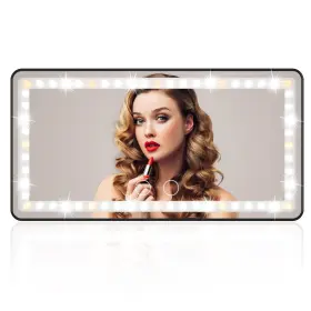 Xinlykid 703925562195 Car Sun Visor Vanity Mirror Rechargeable With 3 Light Modes And 60 Leds For Tr