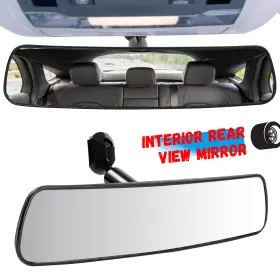 1x406567-bkebau Xukey 10inch Rear View Instructor Safety Wide Glass Mirror Blind Spot With Adhesive Kit
