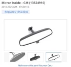 New Oem Resr View Mirror Inside (13524916) 2010-2025 Chevrolet Buick Gmc. Price: $50.00.