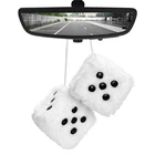 Muqida Fuzzy Plush Dice For Car Mirror, 3 Inch Pair Of Retro Square White New. Price: $9.21.