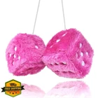 Senkiila Pink White Dots Fuzzy Dice Car Mirror Hanging Ornament New. Price: $20.00.