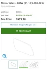 Original New Bmw G20 G80 51165A07B75 Left Driver Side Mirror Glass 330I M340I Oe. Price: $129.99.