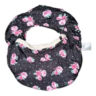 The Peanutshell Baby Car Seat Cover Floral Polka Dot Black Pink Sherpa Lined Used. Price: $18.00.