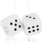 Fuzzy Plush Dice For Car Mirror 2.36 Pair Of Retro Square Decoration White New. Price: $10.88.