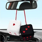 2 Pcs Fuzzy Plush Dice For Car Rearview Mirror, 3'' Retro Black & White New. Price: $11.99.