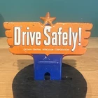 Vtg "drive Safely!" Crown Central Petroleum License Plate Topper Sign Original Used. Price: $194.00.