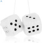 Fuzzy Plush Dice For Car Mirror 2.36 Pair Of Retro Square Decoration White New. Price: $12.91.