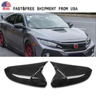 Carbon Fiber Black Rear Ox Horn View Mirror Cover Caps For Honda Civic 2016-2021 New. Price: $25.94.