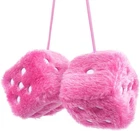 Ygmoner Pink Fuzzy Dice For Rear View Mirror, Pair Of 2.75 Plush Retro New. Price: $13.44.